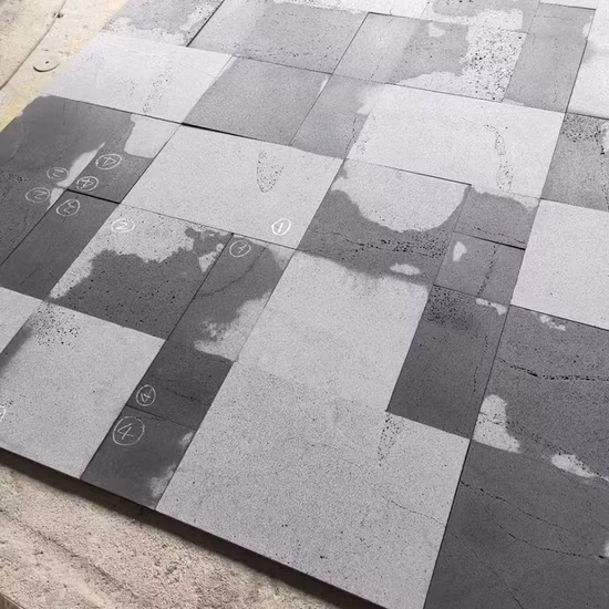 海南行進アリ ライン ダーク ブラック玄武岩石舗装タイル フランス パターン